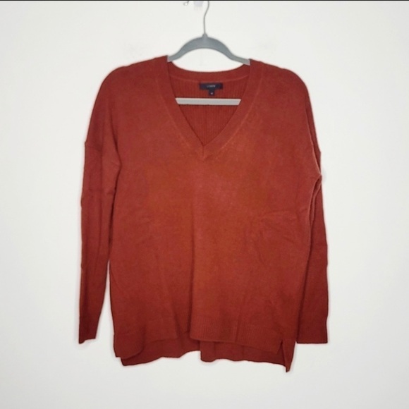 Nwot J Crew Brown Wool Blend V Neck Sweater Size Extra Small. - Picture 2 of 8